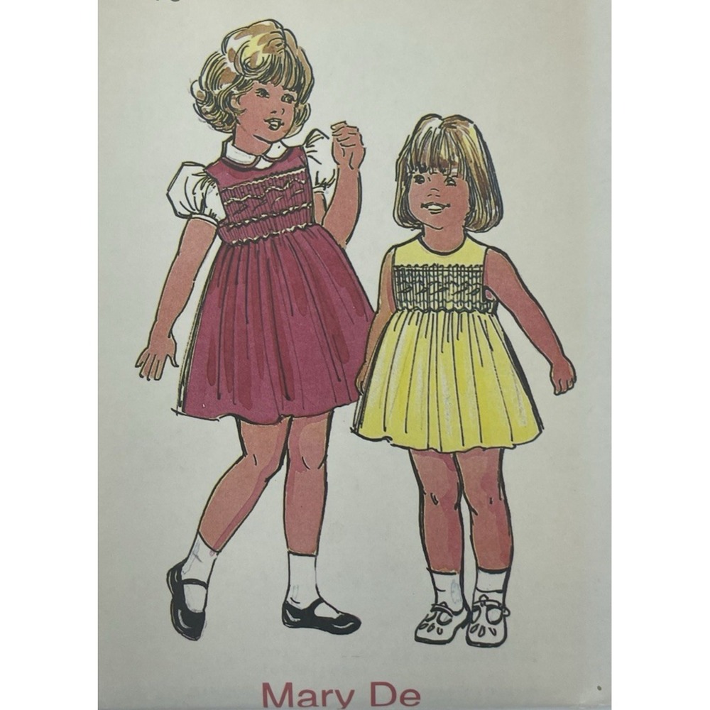 The Children's Corner Vtg Pattern 67 Size 7-8 MARY DE Smocked Girls DRESS Uncut